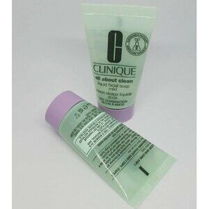 2 Pc - Clinique All About Clean Liquid Facial Soap Cleanser Mild - 30ml
